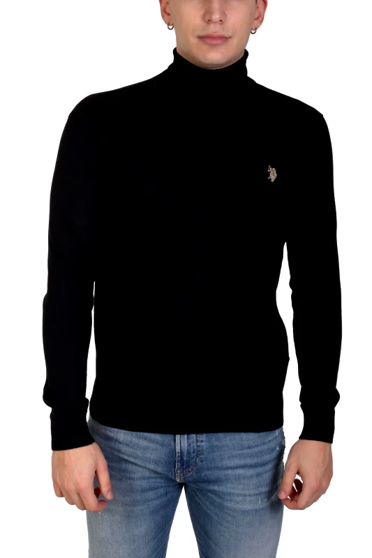 U.S. POLO ASSN U.S.POLO ASSN ΠΛΕΚΤΟ TURTLE NECK LOGO JONN ΜΑΥΡΟ