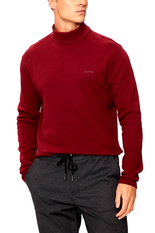 HECHTER PARIS HECHTER T-SHIRT JERSEY ROLLNECK LOGO ΜΠΟΡΝΤΩ