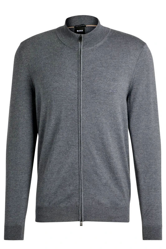 BOSS BOSS ΠΛΕΚΤΟ FULL ZIP BALONSO-L ΓΚΡΙ