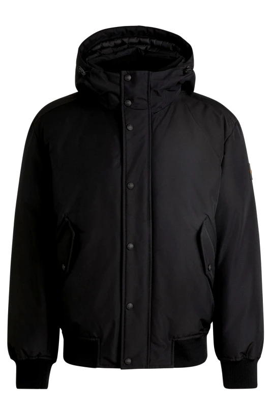 BOSS BOSS CASUAL ΜΠΟΥΦΑΝ BOMBER HOODIE OSIS ΜΑΥΡΟ
