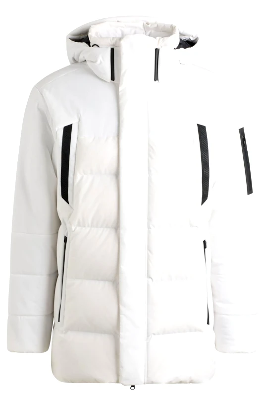 BOSS BOSS ATHLEISURE ΜΠΟΥΦΑΝ ΦΟΥΣΚΩΤΟ ΑΠΟΣΠΩΜΕΝΗ ΚΟΥΚΟΥΛΑ J HAVOC ΛΕΥΚΟ