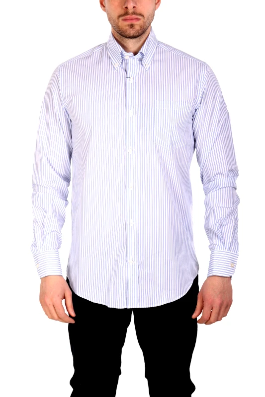 PAUL&SHARK PAUL&SHARK ΠΟΥΚΑΜΙΣΟ BUTTON DOWN ΡΙΓΕ ΜΠΛΕ-ΛΕΥΚΟ