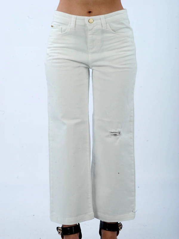 ARMANI JEANS ARMANI JEANS ΠΑΝΤΕΛΟΝΙ JEANS ΦΑΡΔΥ CROPPED ΛΕΥΚΟ