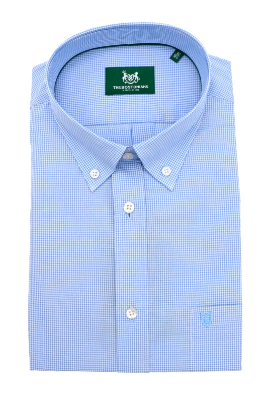 BOSTONIANS BOSTONIANS ΠΟΥΚΑΜΙΣΟ ΜΙΚΡΟΚΑΡΩ BUTTON DOWN CHESTER ΣΙΕΛ