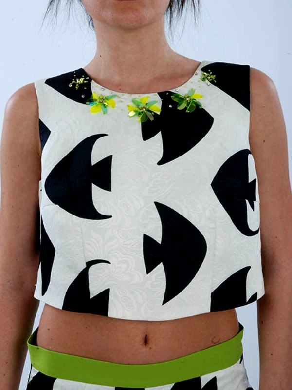 ALLURE ALLURE TOP FISH PRNT ΛΕΥΚΟ-ΜΑΥΡΟ