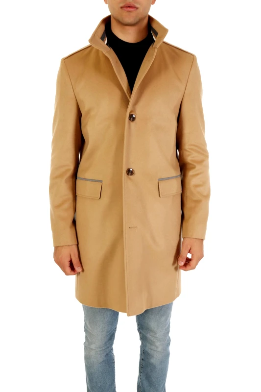 BOSS BOSS ΠΑΛΤΟ REGULAR FIT H-JARED-STANDUP-234 ΜΠΕΖ