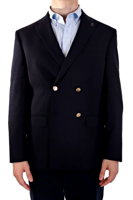 HECHTER PARIS HECHTER ΣΑΚΑΚΙ ΔΙΚΟΥΜΠΟ MODERN FIT ΣΚΟΥΡΟ ΜΠΛΕ