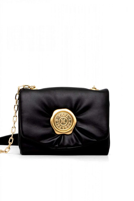KARL LAGERFELD KARL LAGERFELD ΤΣΑΝΤΑΚΙ CROSSBODY K/STAMP SM LOGO ΜΑΥΡΟ