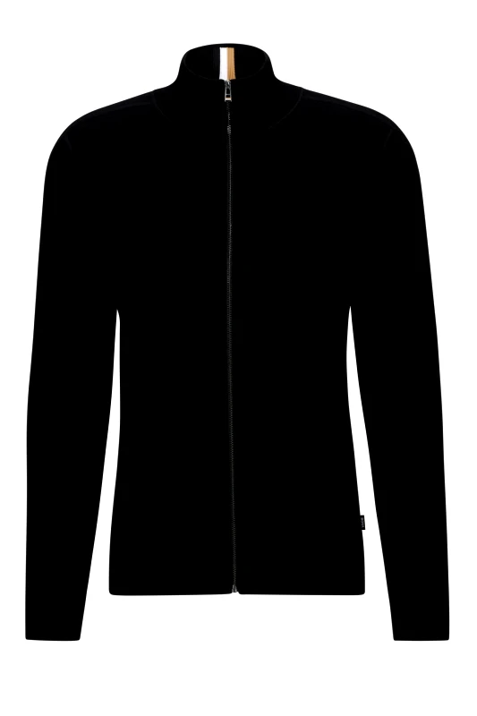 BOSS BOSS ΠΛΕΚΤΟ FULLZIP MENTOLO ΜΑΥΡΟ