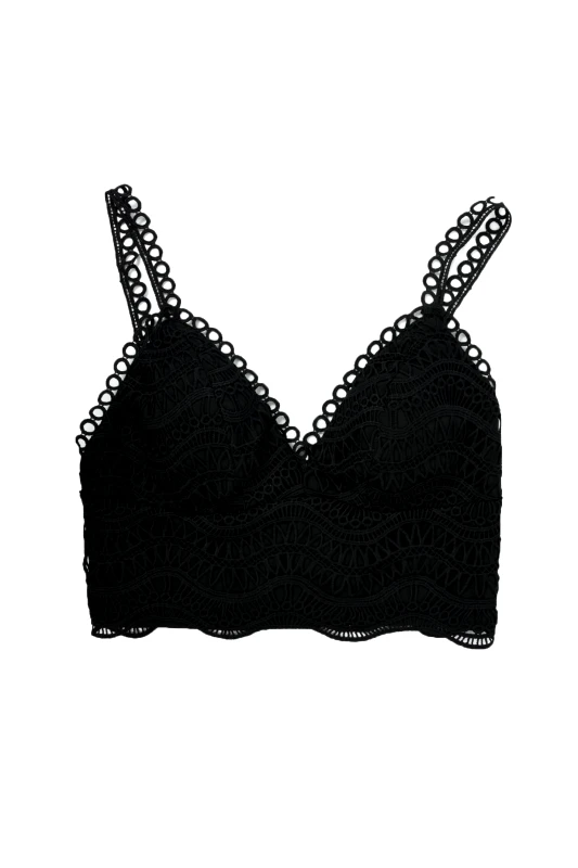 TWINS TWINS TOP ΔΑΝΤΕΛΑ ΜAΥΡΟ