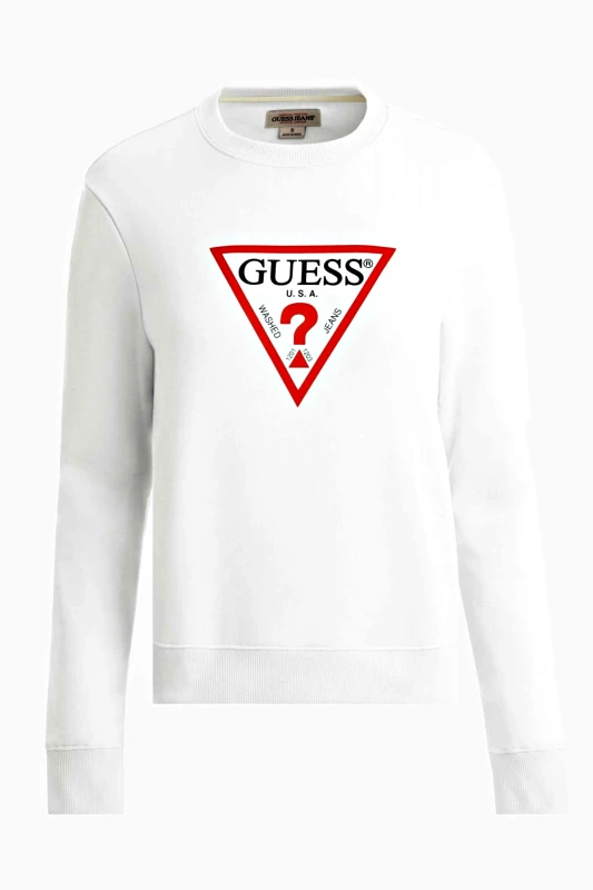 GUESS JEANS GUESS JEANS ΦΟΥΤΕΡ CREWNECK OVERSIZED LOGO ΛΕΥΚΟ