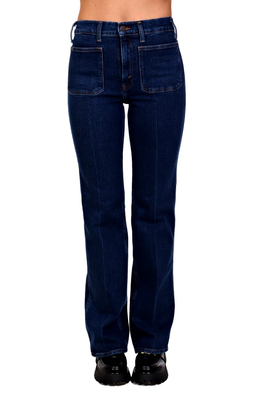 RALPH LAUREN RALPH LAUREN ΠΑΝΤΕΛΟΝΙ JEANS FLARE ΨΗΛΟΜΕΣΟ ΤΣΕΠΕΣ ΜΠΡΟΣΤΑ ΣΚΟΥΡΟ ΜΠΛΕ