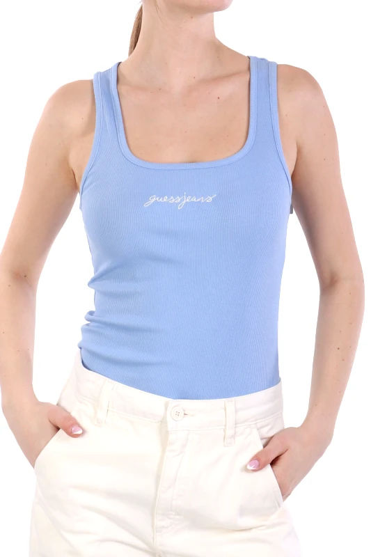 GUESS JEANS GUESS JEANS TANK TOP LOGO ΓΑΛΑΖΙΟ