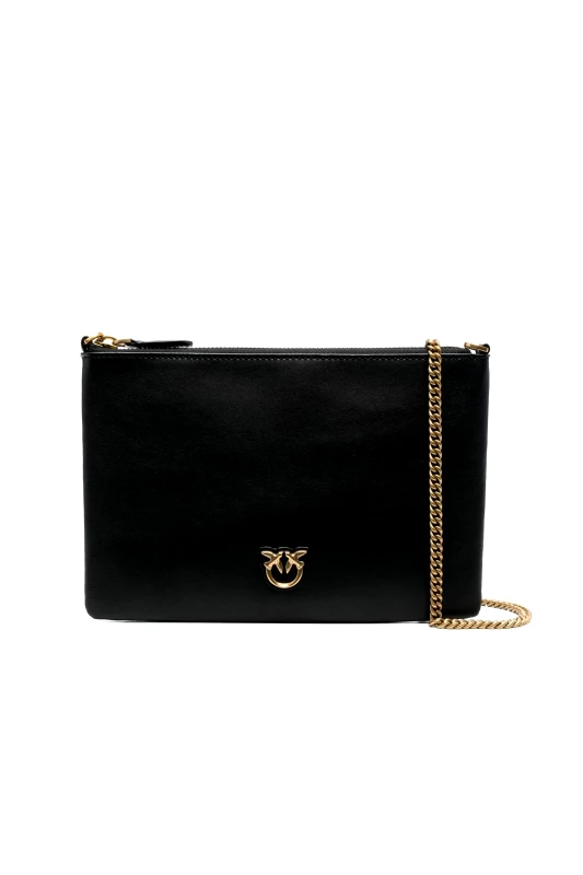 PINKO PINKO ΤΣΑΝΤΑΚΙ ΩΜΟΥ/CROSS BODY FLAT CLASSIC VITELLO ΜΑΥΡΟ