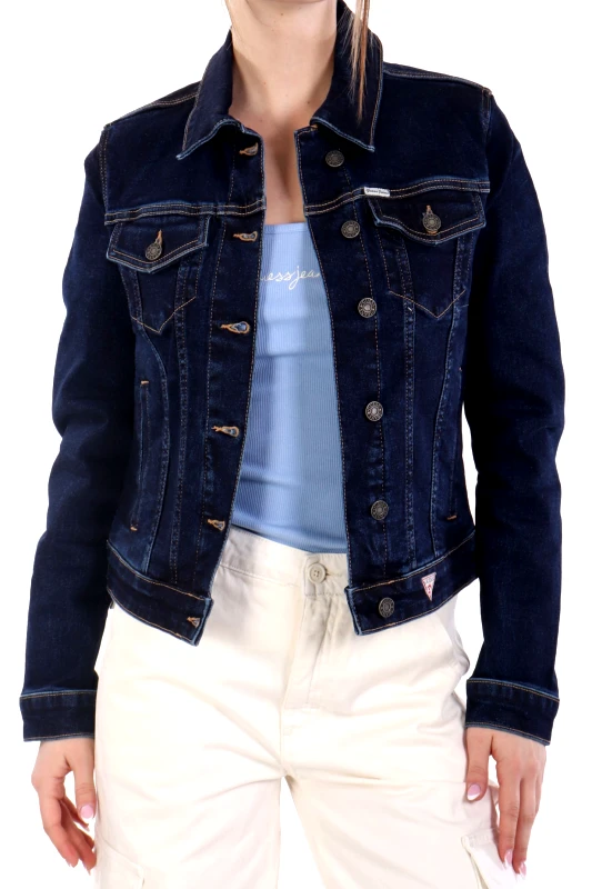 GUESS JEANS GUESS JEANS JACKET JEANS ΣΚΟΥΡΟ ΜΠΛΕ