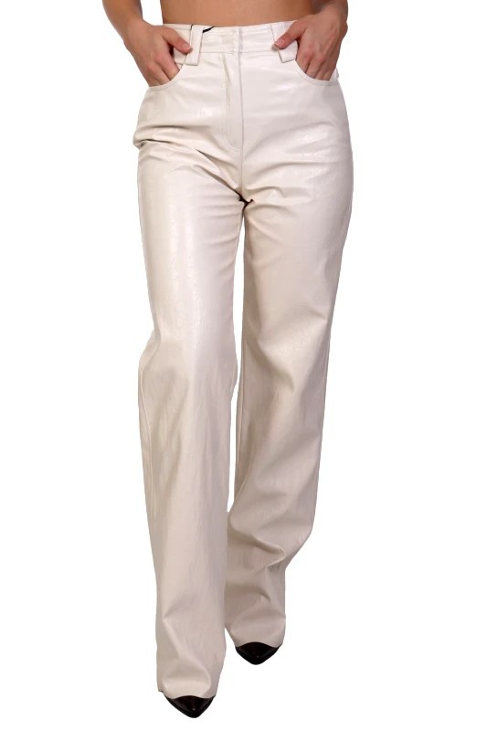 MARELLA MARELLA 1 ΠΑΝΤΕΛΟΝΙ KIOTA ΠΕΝΤΑΤΣΕΠΟ FAUX LEATHER RINKLE EFFECT ΕΚΡΟΥ