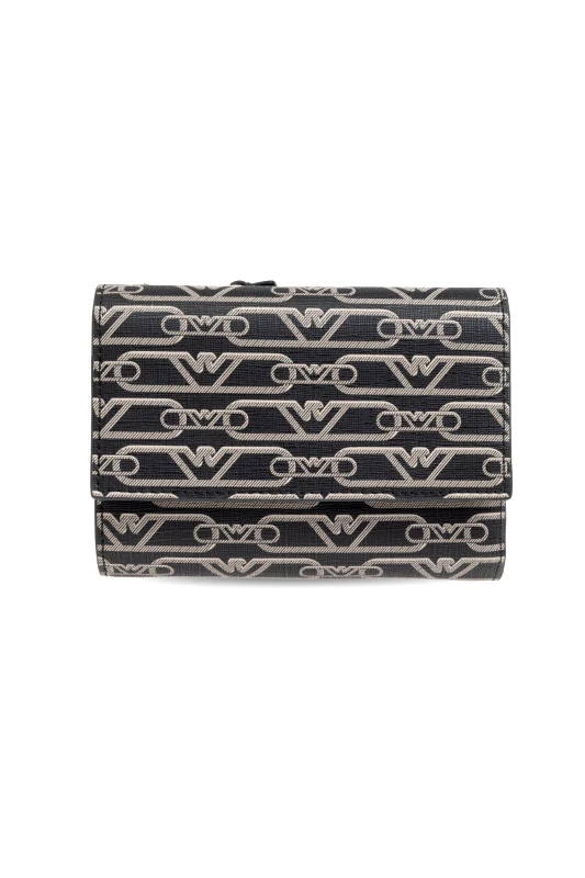 EMPORIO ARMANI EMPORIO ARMANI ΠΟΡΤΟΦΟΛΙ LOGO ΚΑΦΕ / ΜΑΥΡΟ