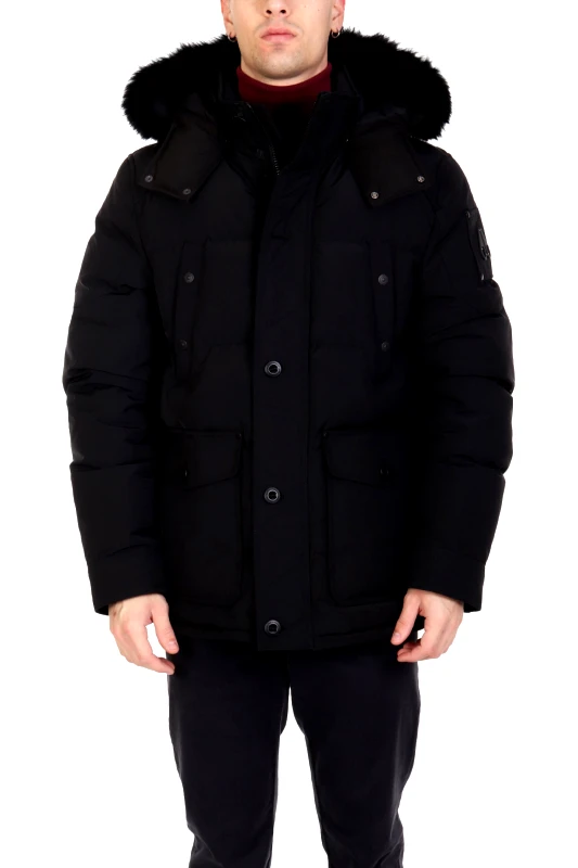 MOOSE KNUCKLES MOOSE KNUCKLES ΜΠΟΥΦΑΝ JACKET ΑΠΟΣΠΩΜΕΝΗ ΚΟΥΚΟΥΛΑ ONYX ROUND ISLAND ΜΑΥΡΟ