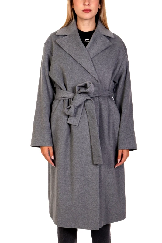 HUGO HUGO ΠΑΛΤΟ MABELLINA ΖΩΝΗ ΓΚΡΙ