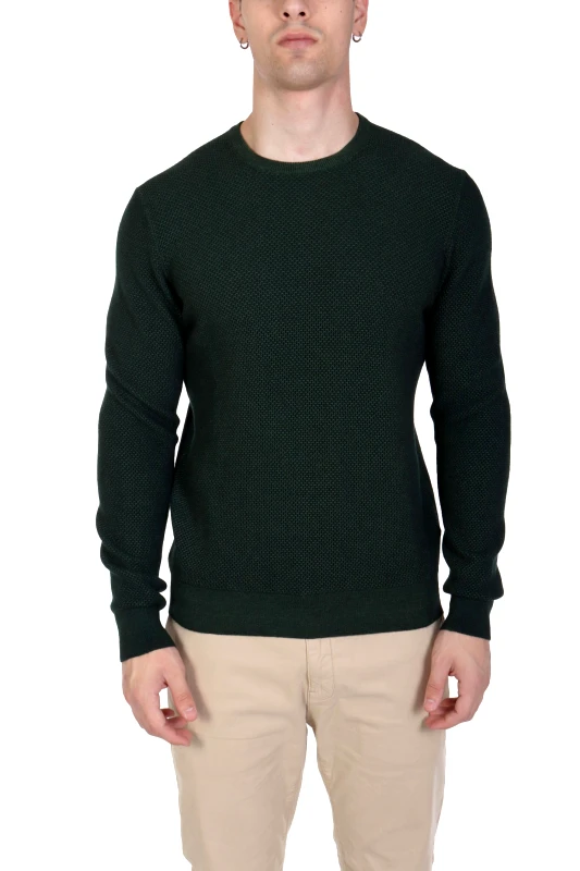 GRAN SASSO GRAN SASSO ΠΛΕΚΤΟ CREW NECK ΠΡΑΣΙΝΟ