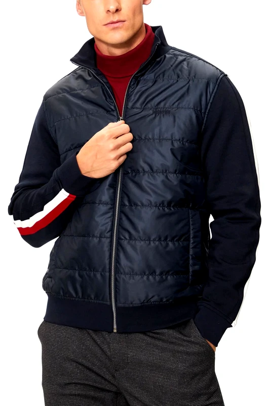 HECHTER PARIS HECHTER ΖΑΚΕΤΑ SWEAT LOGO ΜΠΛΕ ΣΚΟΥΡΟ