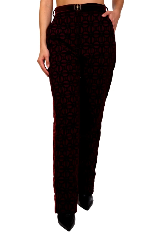 ELISABETTA FRANCHI ELISABETTA FRANCHI ΠΑΝΤΕΛΟΝΙ REGULAR FIT ΑΝΑΓΛΥΦΟ ΣΧΕΔΙΟ ΜΠΟΡΝΤΩ