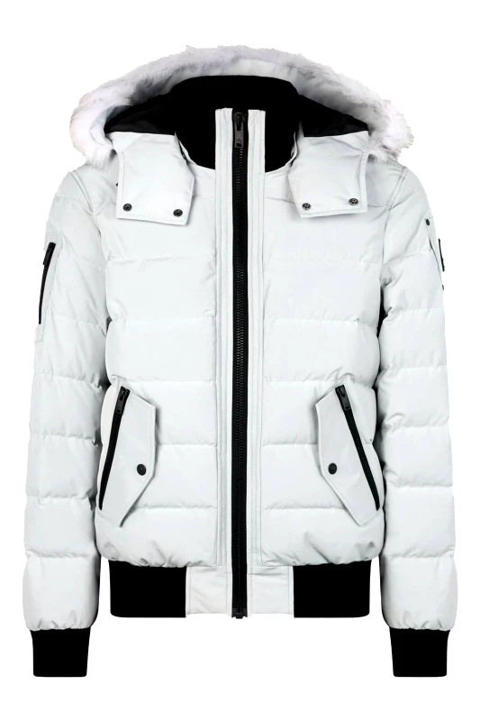 MOOSE KNUCKLES MOOSE KNUCKLES ΜΠΟΥΦΑΝ ΦΟΥΣΚΩΤΟ BOMBER ΑΠΟΣΠΩΜΕΝΗ ΚΟΥΚΟΥΛΑ ONYX SCOTCHTOWN BOMBER ΓΚΡΙ