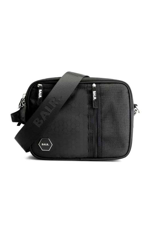 BALR. BALR. HEXAGON SHOULDER BAG ΜΕΤΑΛΛΙΚΟ LOGO ΜΑΥΡΟ