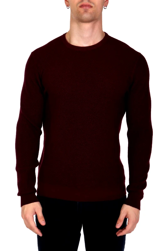 GRAN SASSO GRAN SASSO ΠΛΕΚΤΟ CREW NECK ΜΠΟΡΝΤΩ
