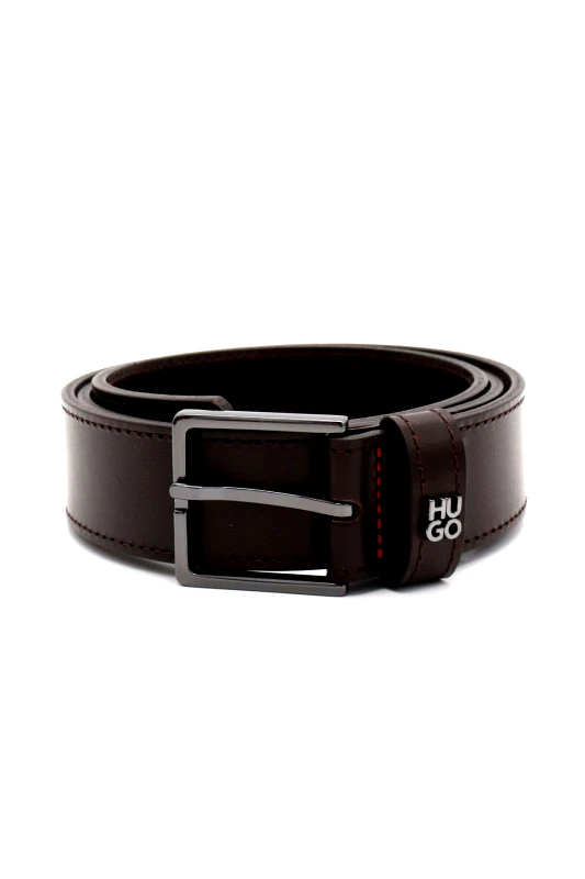 HUGO HUGO ΖΩΝΗ GIOVE-HU-GO-STG_SZ35 ΣΚΟΥΡΟ ΚΑΦΕ