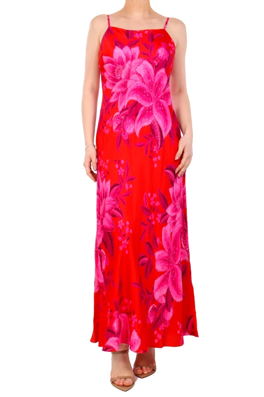 FARM RIO FARM RIO ΦΟΡΕΜΑ MAXI SLIP SUMMER FRUIT ΚΟΚΚΙΝΟ-ΡΟΖ