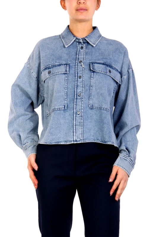 MaxMara WEEKEND MAX MARA WEEKEND ΠΟΥΚΑΜΙΣΟ CROP JEANS ZEMIRA ΜΠΛΕ