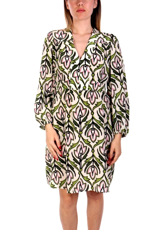 MaxMara WEEKEND MAX MARA WEEKEND ΦΟΡΕΜΑ MIDI BADEN ΜΕΤΑΞΙ ΕΜΠΡΙΜΕ ΕΚΡΟΥ-ΠΡΑΣΙΝΟ-ΡΟΖ