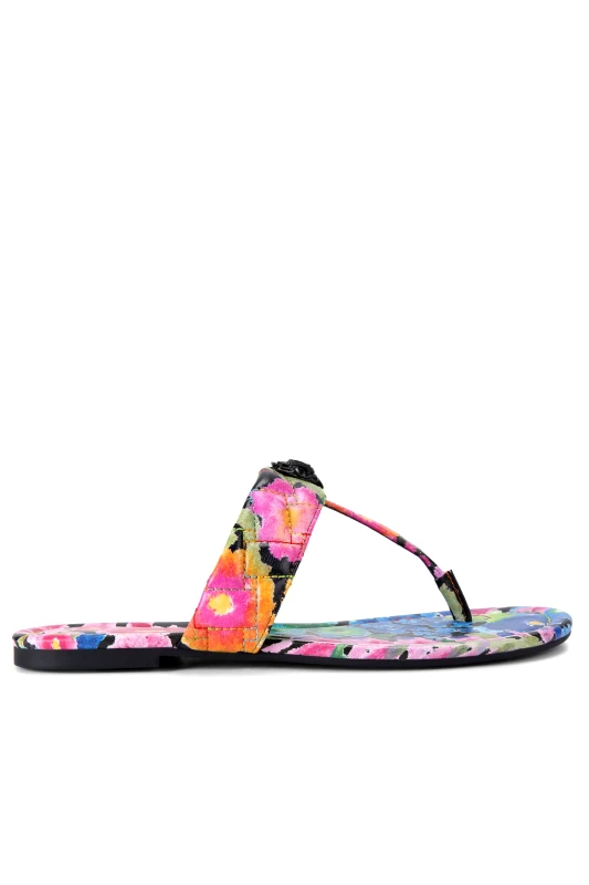 KURT GEIGER KURT GEIGER ΠΑΠΟΥΤΣΙΑ ΣΑΝΔΑΛΙΑ KENSINGTON Τ-ΒΑR-SANDAL FLORAL LOGO ΠΟΛΥΧΡΩΜΟ
