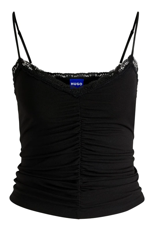 HUGO BLUE HUGO BLUE TANK TOP DELE_B ΔΑΝΤΕΛΑ ΣΟΥΡΑ ΜΠΡΟΣΤΑ ΜΑΥΡΟ