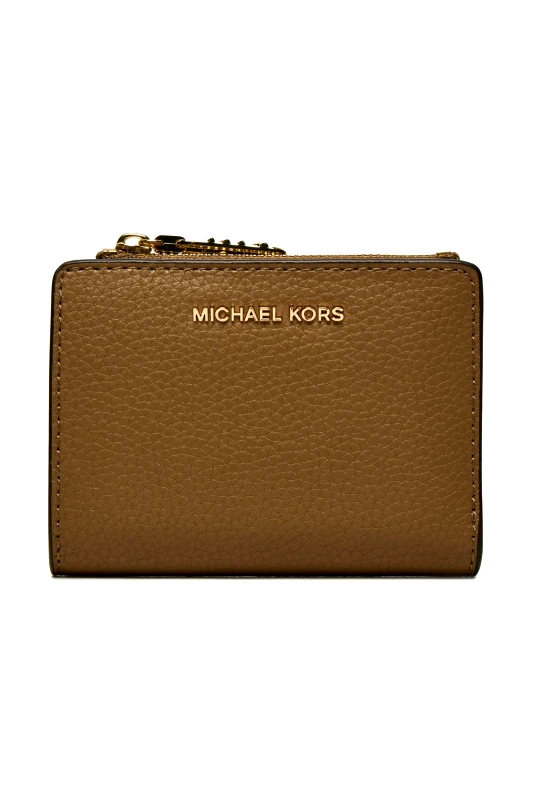 MICHAEL KORS MICHAEL KORS ΠΟΡΤΟΦΟΛΙ EMPIRE ΜΕΤΑΛΛΙΚΟ LOGO ΣΚΟΥΡΟ ΜΠΕΖ