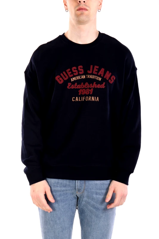 GUESS JEANS GUESS JEANS ΦΟΥΤΕΡ CREW NECK OVERSIZED LOGO ΜΠΛΕ