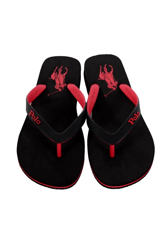 RALPH LAUREN RALPH LAUREN ΠΑΝΤΟΦΛΑ ΘΑΛΑΣΣΗΣ FLIP FLOP BOLT ΜΑΥΡΟ-ΚΟΚΚΙΝΟ