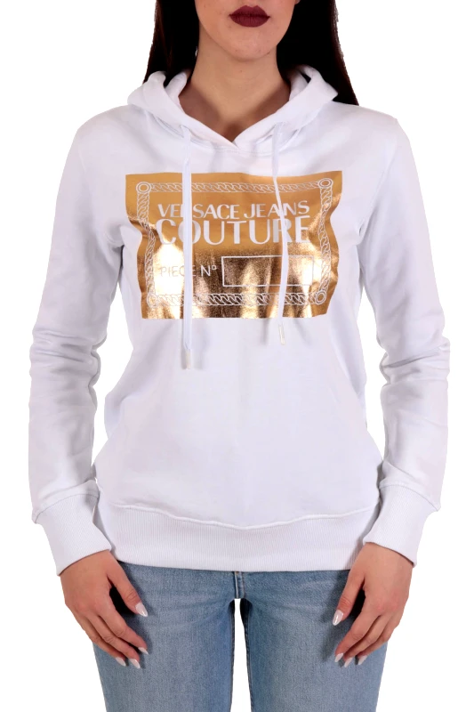 VERSACE JEANS COUTURE VERSACE JEANS COUTURE ΦΟΥΤΕΡ WITH HOOD ΣΤΑΜΠΑ PIECE NR FULL FOIL ΛΕΥΚΟ