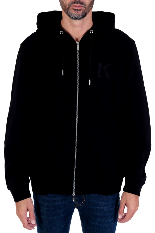 KARL LAGERFELD KARL LAGERFELD ΦΟΥΤΕΡ FULL ZIP HOODIE LOGO ΜΑΥΡΟ