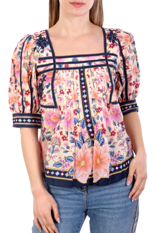 FARM RIO FARM RIO ΜΠΛΟΥΖΑ-ΠΟΥΚΑΜΙΣΟ SUPERBLOOM TAPESTRY CREAM FLORAL ΠΙΕΤΑ ΠΟΛΥΧΡΩΜΟ