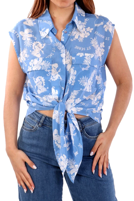 MARELLA MARELLA ΠΟΥΚΑΜΙΣΟ ΑΜΑΝΙΚΟ VICTOR ΕΜΠΡΙΜΕ ΣΙΕΛ-ΛΕΥΚΟ