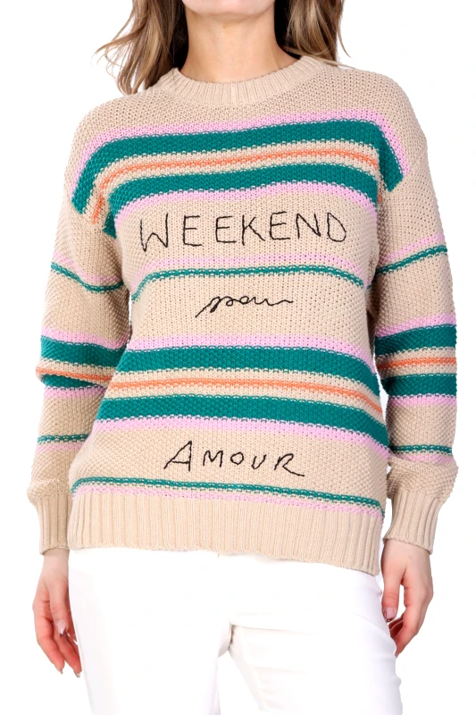 MaxMara WEEKEND MAX MARA WEEKEND ΠΛΕΚΤΟ ANGUS LOGO ΠΟΛΥΧΡΩΜΟ