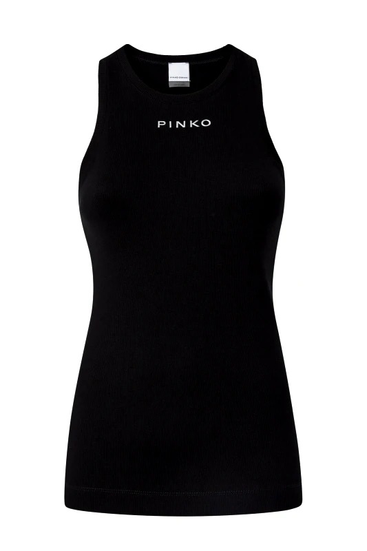 PINKO PINKO TANK TOP DISTINTO LOGO ΜΑΥΡΟ
