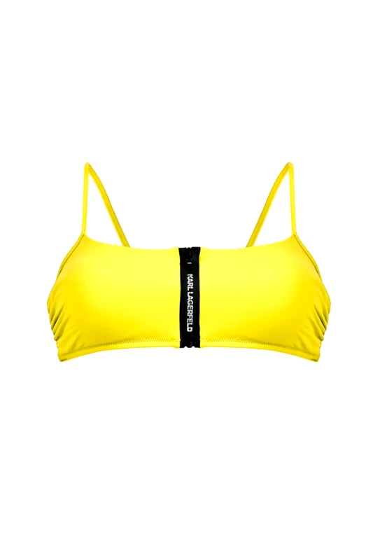 KARL LAGERFELD KARL LAGERFELD ΜΑΓΙΩ TOP CARRY OVER ΤΙΡΑΝΤΑ ΦΕΡΜΟΥΑΡ LOGO ΚΙΤΡΙΝΟ