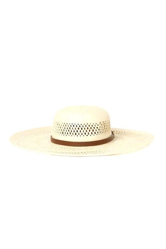 KARL LAGERFELD KARL LAGERFELD ΚΑΠΕΛΟ K/AUTOGRAPH BELT STRAW HAT LOGO ΕΚΡΟΥ