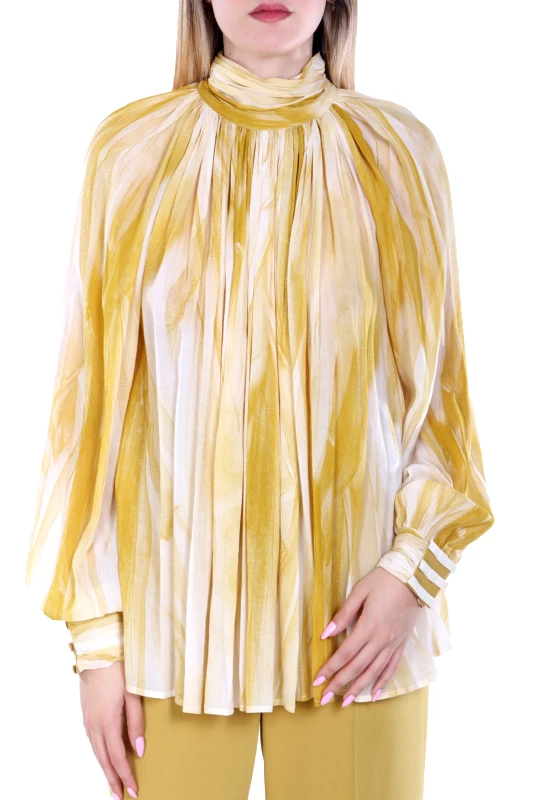 ELISABETTA FRANCHI ELISABETTA FRANCHI ΜΠΛΟΥΖΑ ΛΟΥΠΕΤΟ ΣΟΥΡΑ ΚΙΤΡΙΝΟ-ΕΚΡΟΥ