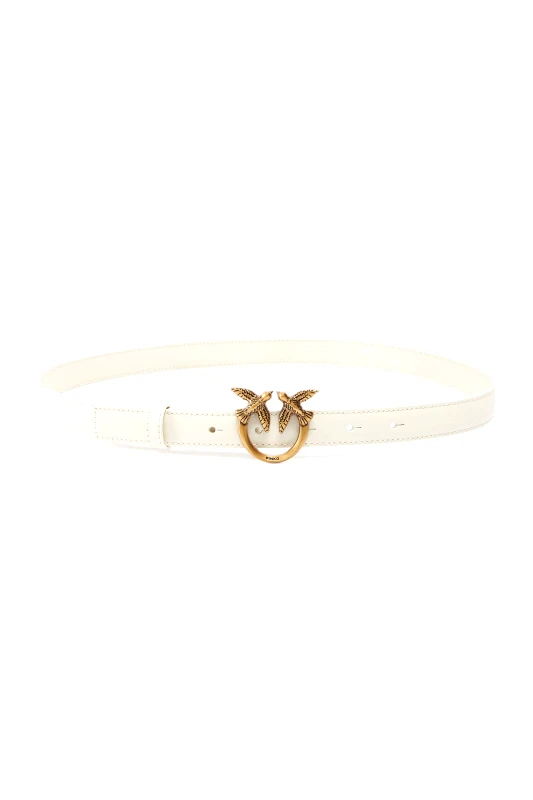 PINKO PINKO ΖΩΝΗ LOVE BERRY H2 BELT ΑΓΚΡΑΦΑ ΧΡΥΣΗ-ΛΕΥΚΟ