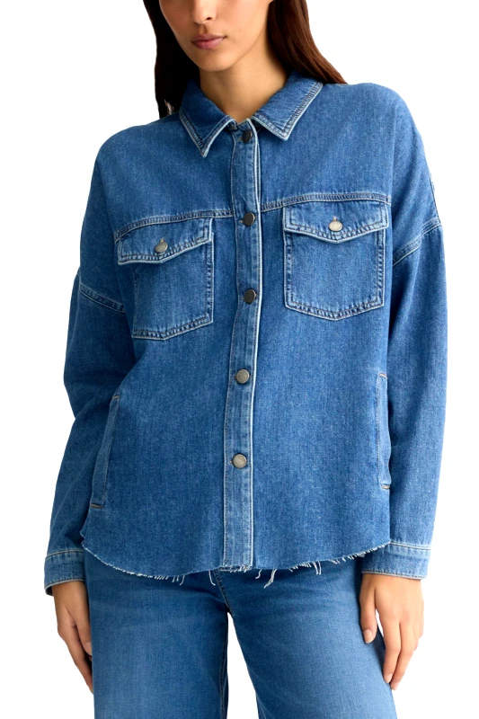 LIU-JO LIU JO BETTER DENIM JACKET JEAN GIUBBINO OVER ST ΜΠΛΕ