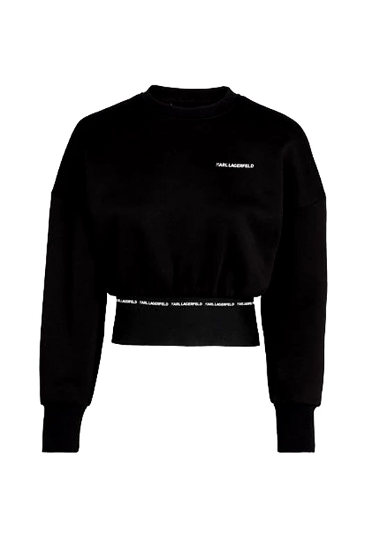 KARL LAGERFELD KARL LAGERFELD ΦΟΥΤΕΡ CROPED BRANDED ELASTIC ΛΑΣΤΙΧΟ ΜΕΣΗ ΜΑΥΡΟ